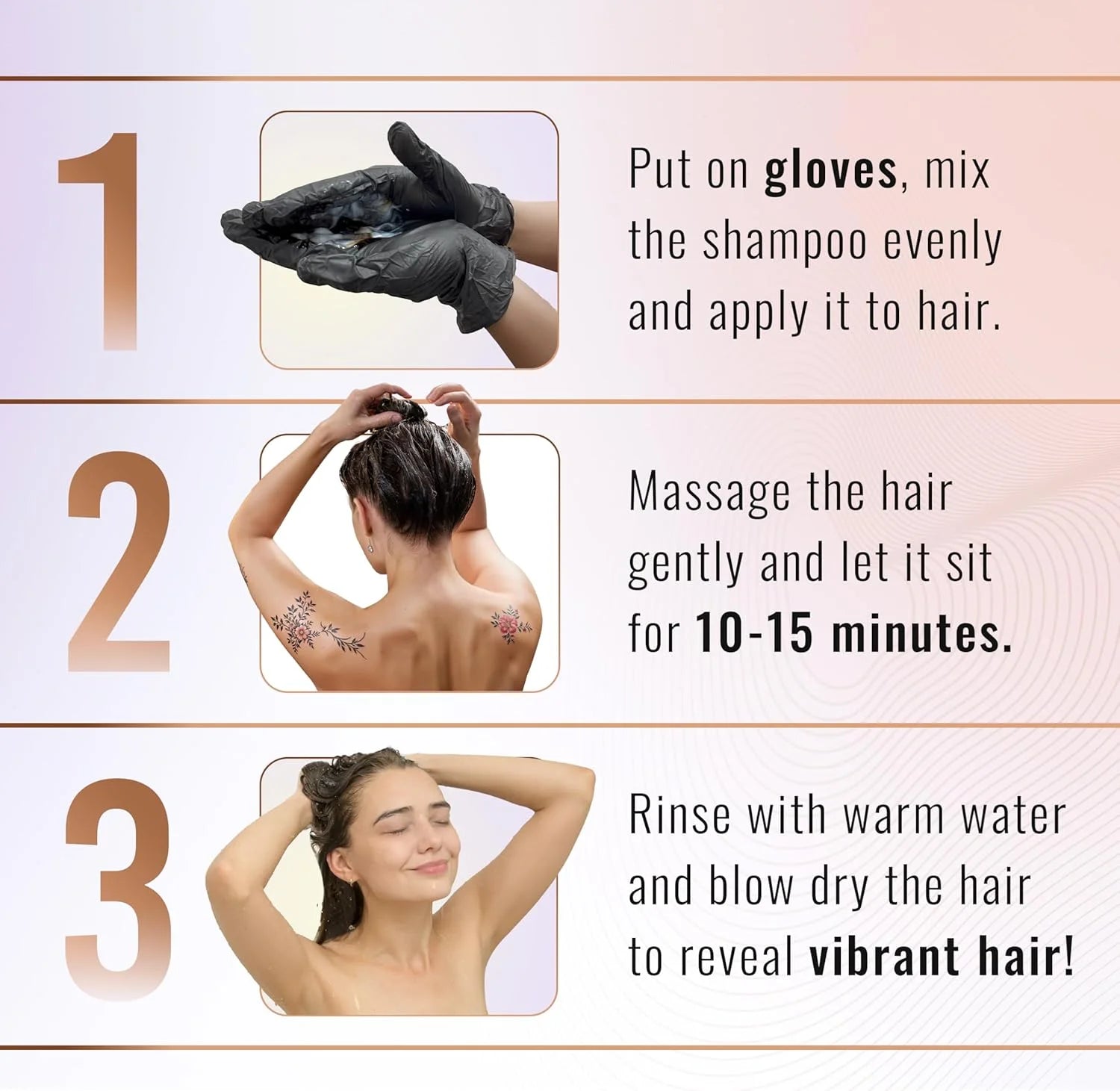 Hair Dye Shampoo Black Color, 3-In-1 Shampoo Hair Color Travel Pack (30Ml X5) + Argan Oil Hair Serum for Dry, Frizzy & Damaged Hair, Long Lasting Hair Color, for Women and Men, Travel Size