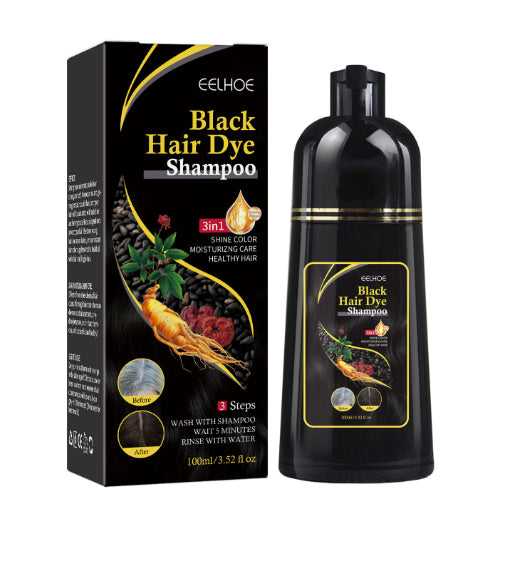 Hair Dye Shampoo 3 in 1 for Gray Hair, Herbal Ingredients Organic Shampoo Hair Dye for Women Men (Black & Brown)