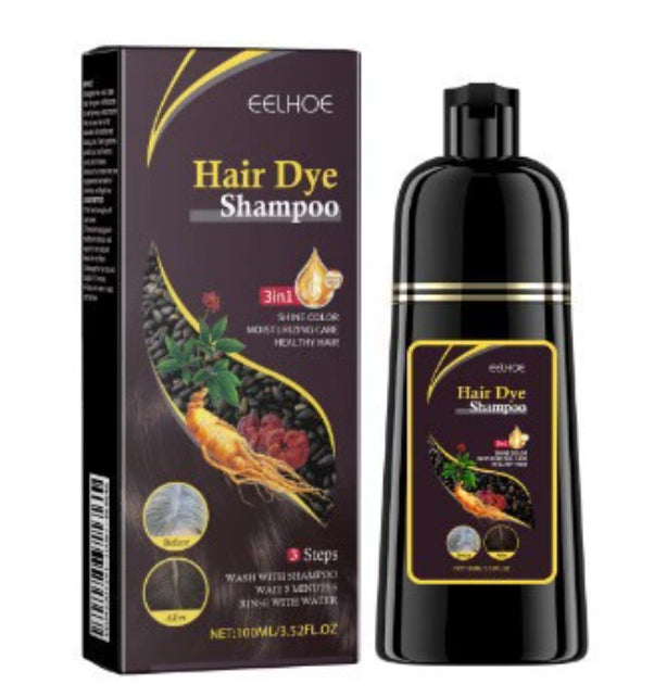 Hair Dye Shampoo 3 in 1 for Gray Hair, Herbal Ingredients Organic Shampoo Hair Dye for Women Men (Black & Brown)