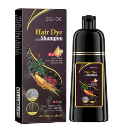 Hair Dye Shampoo 3 in 1 for Gray Hair, Herbal Ingredients Organic Shampoo Hair Dye for Women Men (Black & Brown)